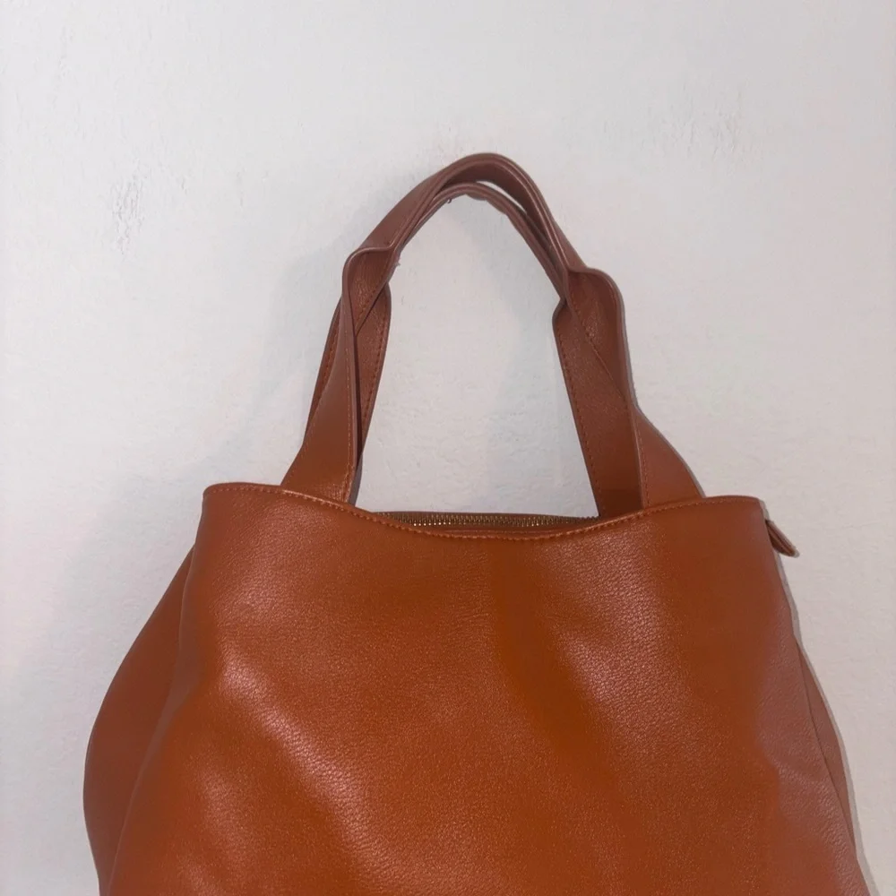 Faux Leather Work Tote Handbag - Picture 15 of 17
